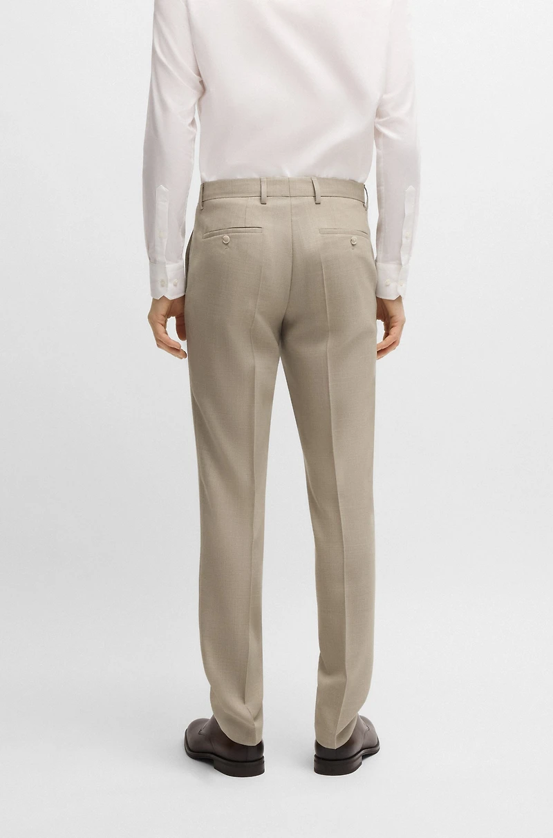 Slim-fit three-piece suit patterned wool