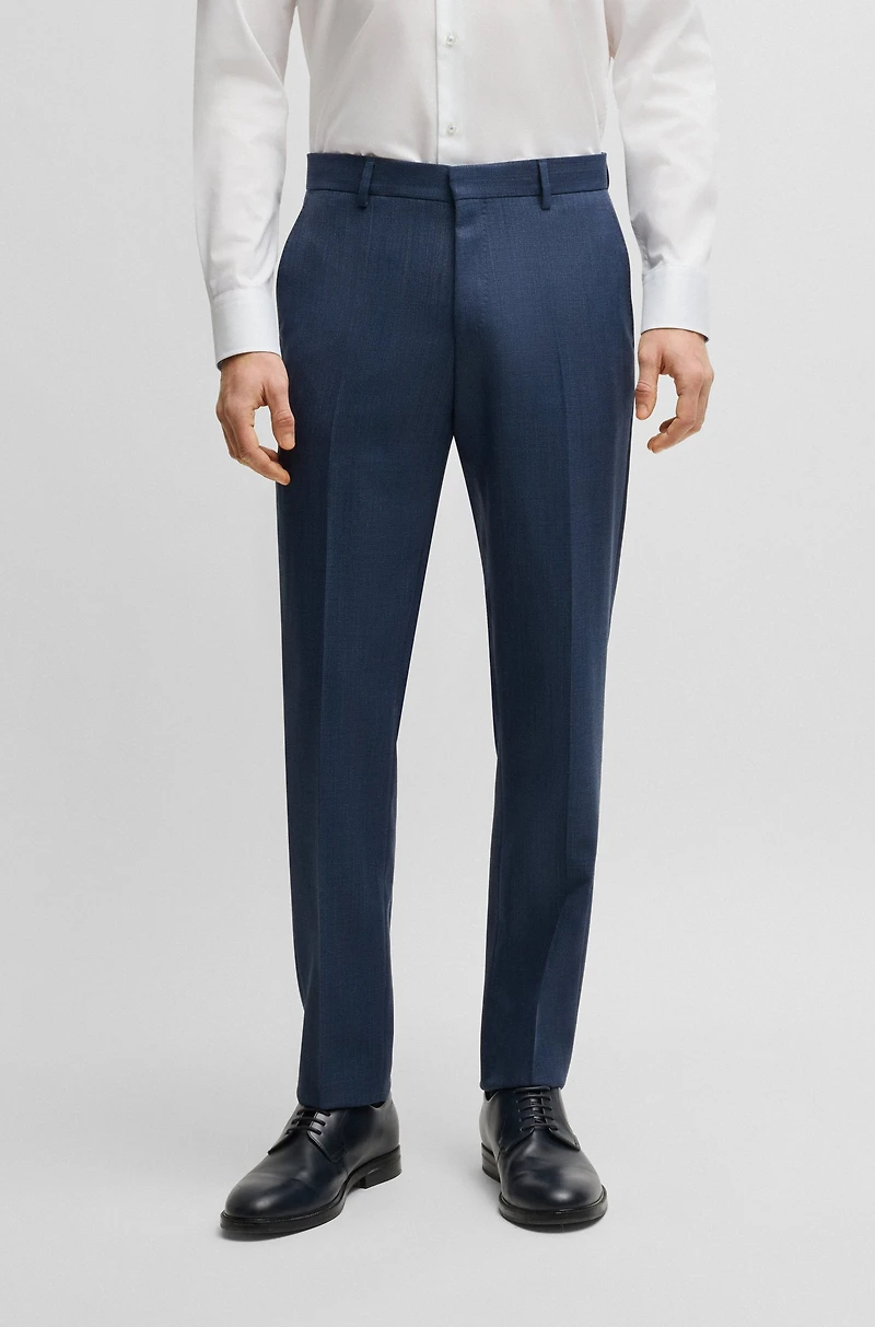 Slim-fit three-piece suit patterned wool