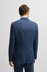 Slim-fit three-piece suit patterned wool