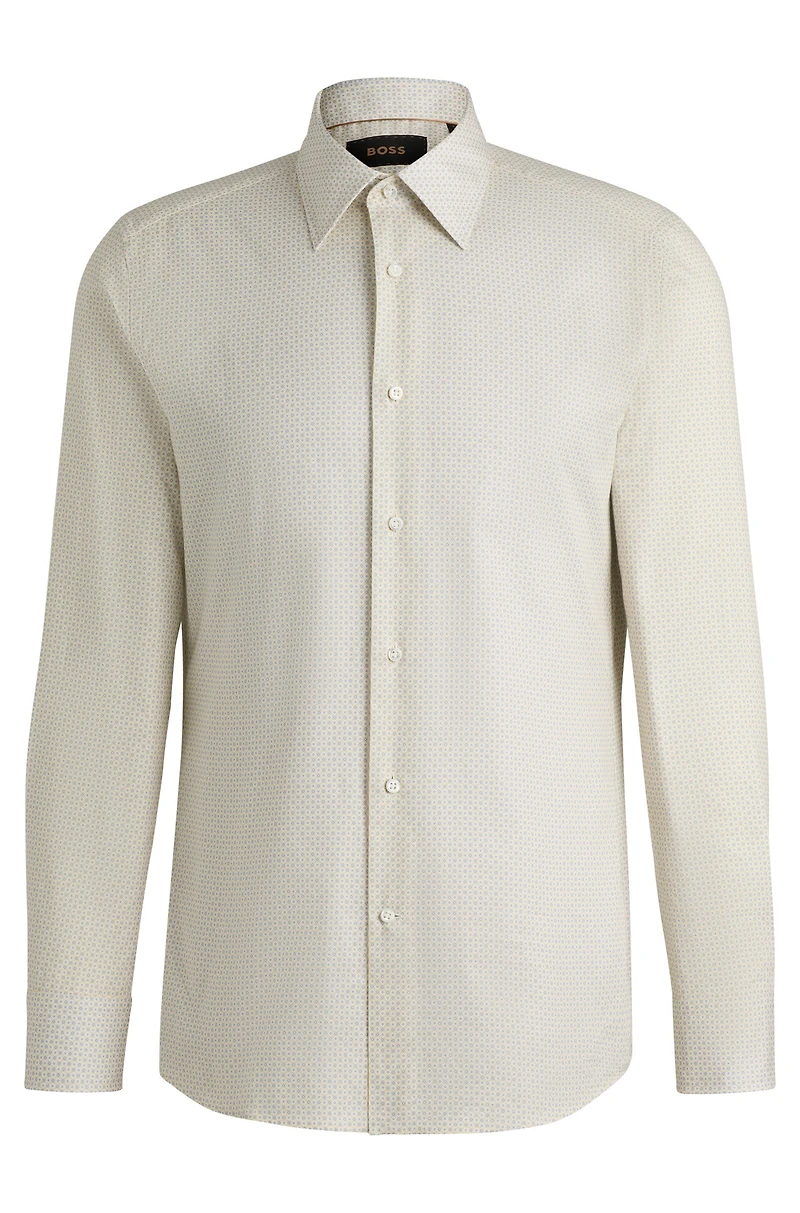 Slim-fit shirt Italian-made printed cotton