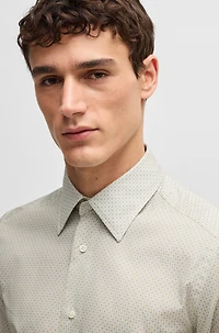 Slim-fit shirt Italian-made printed cotton