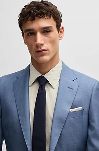 Slim-fit shirt Italian-made printed cotton