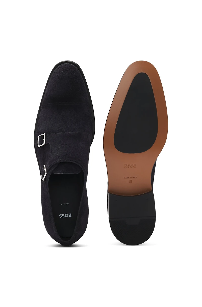 Double monk shoes suede