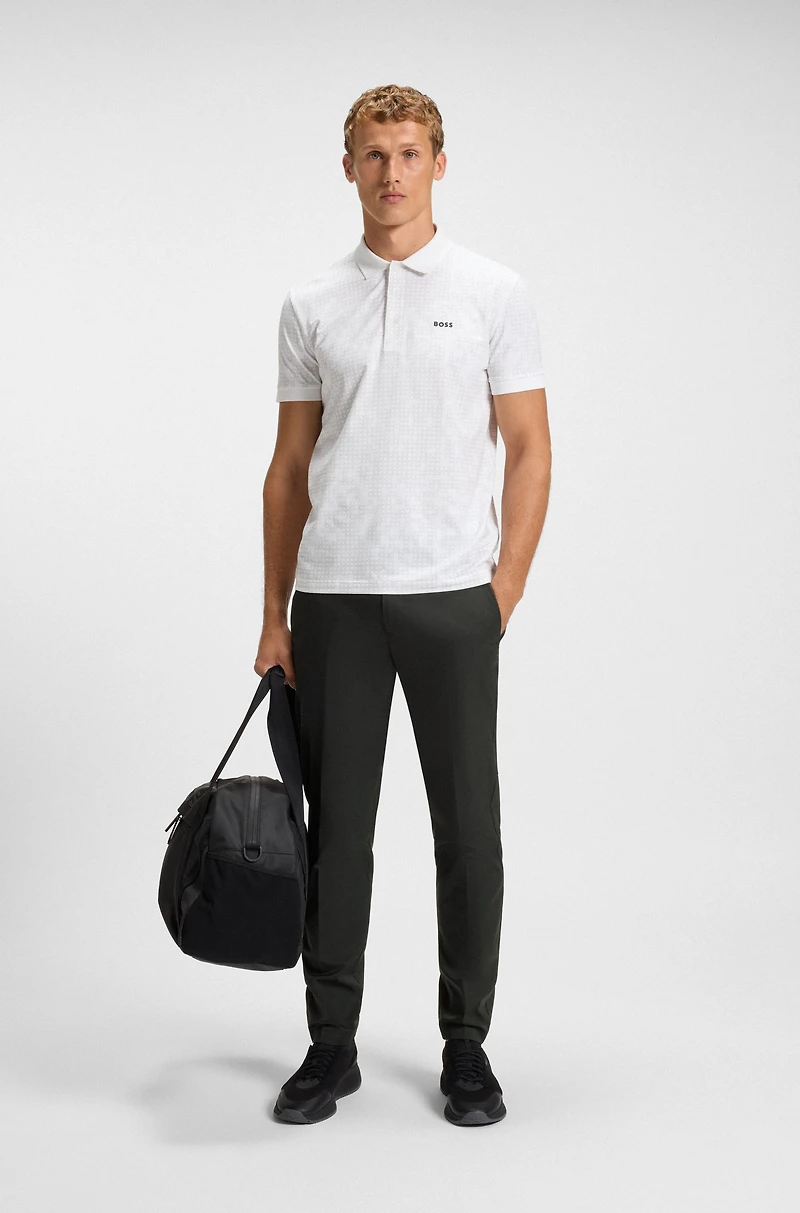 Cuffed pants water-repellent four-way-stretch twill