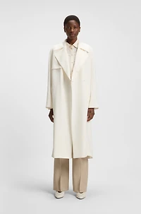 Trench coat with fabric belt