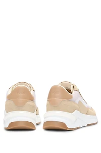 Running-inspired trainers with suede and mesh