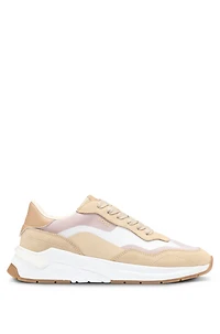 Running-inspired trainers with suede and mesh