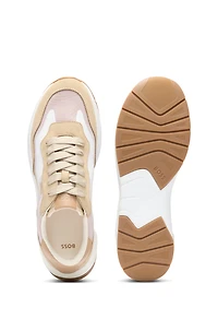 Running-inspired trainers with suede and mesh