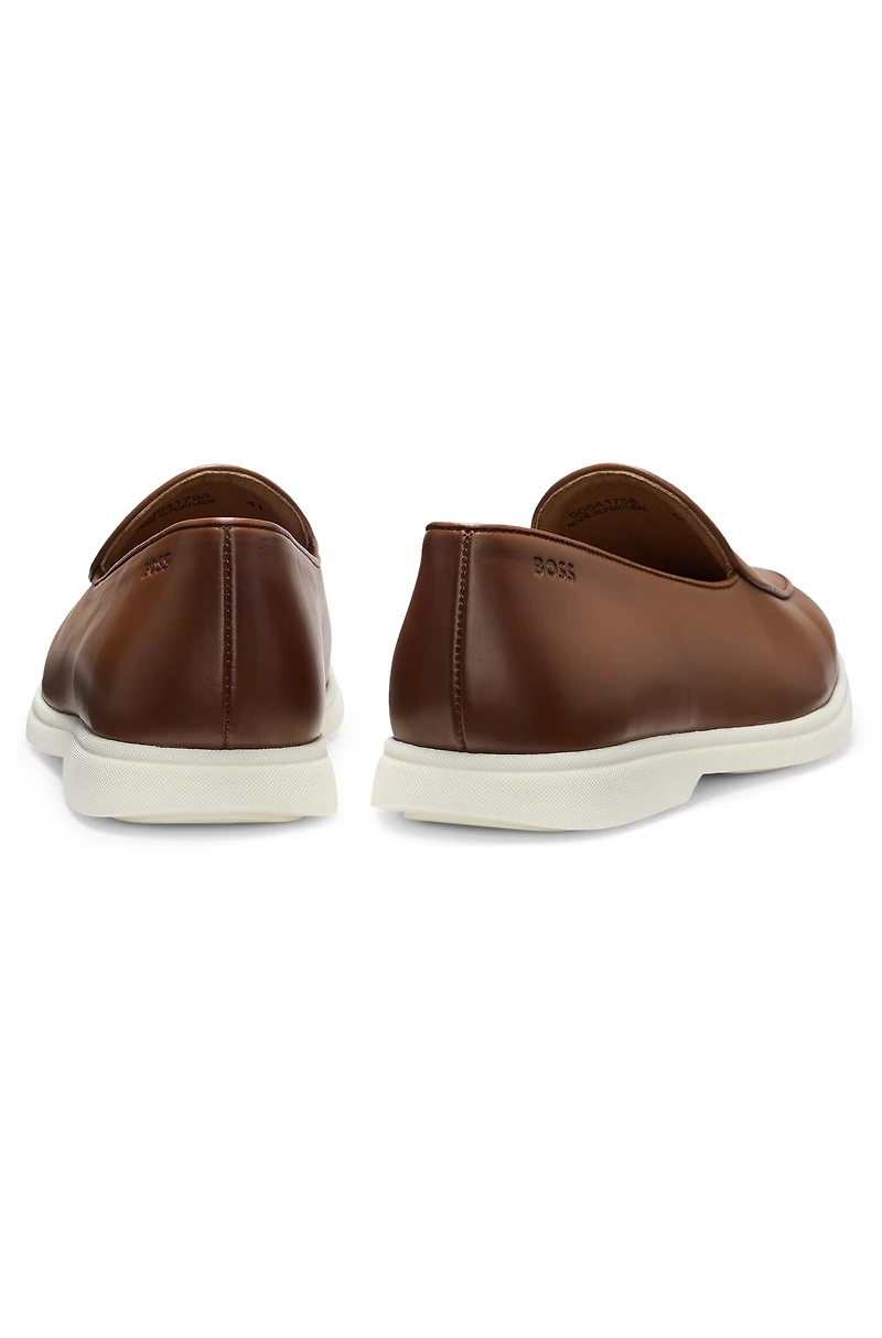 Nappa-leather loafers with contrast outsole