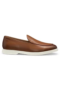 Nappa-leather loafers with contrast outsole