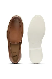Nappa-leather loafers with contrast outsole