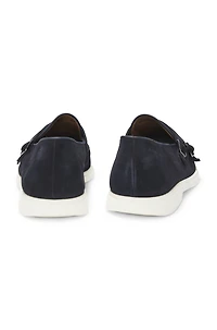 Suede monk shoe with contrast outsole