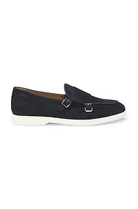 Suede monk shoe with contrast outsole