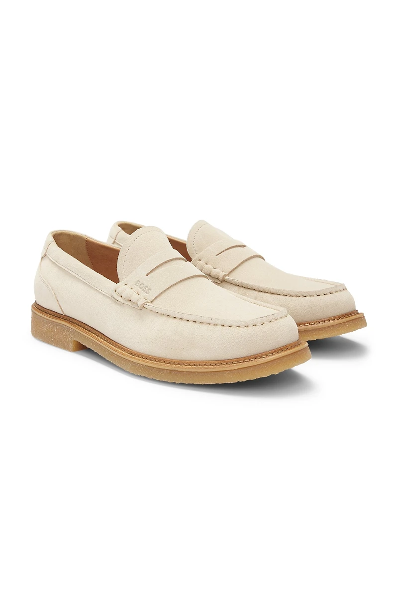 Suede moccasins with crepe outsole