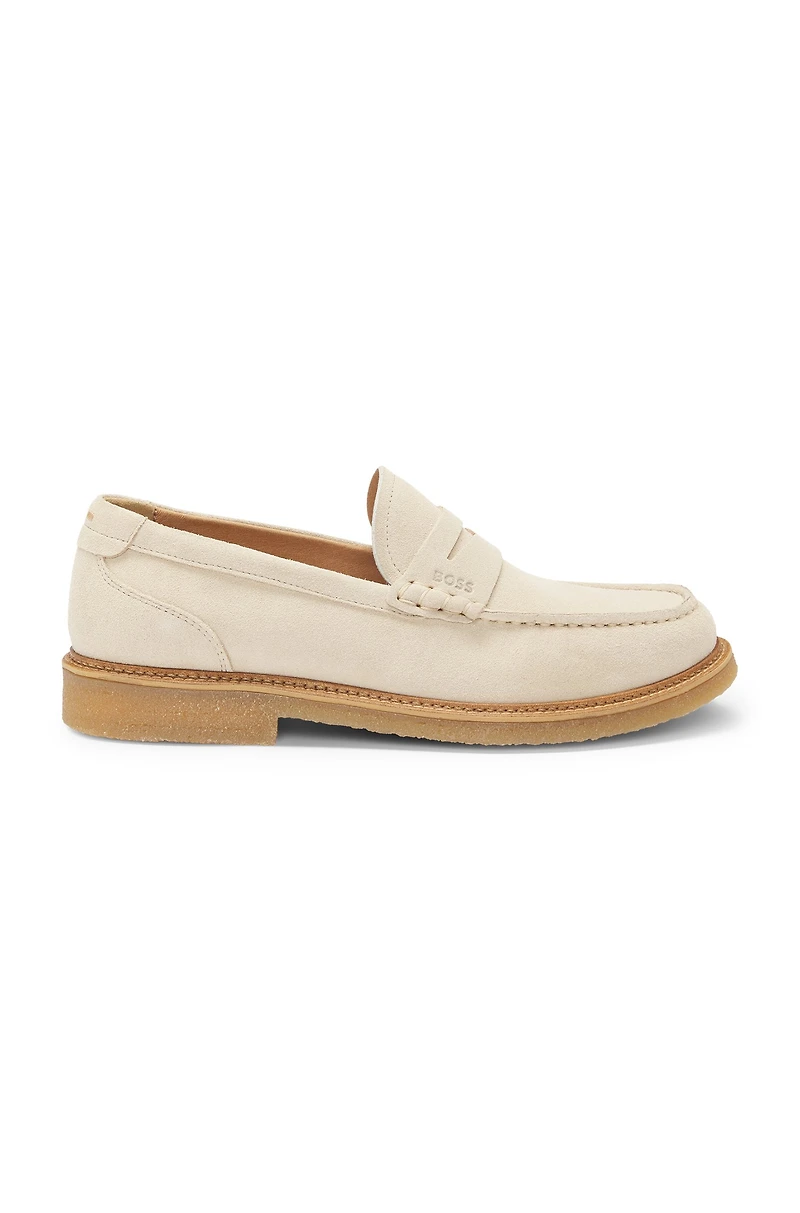 Suede moccasins with crepe outsole