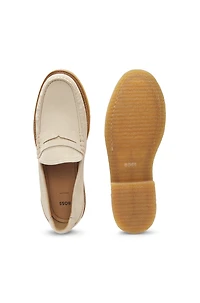Suede moccasins with crepe outsole