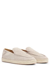 Suede espadrilles with monogrammed vamp