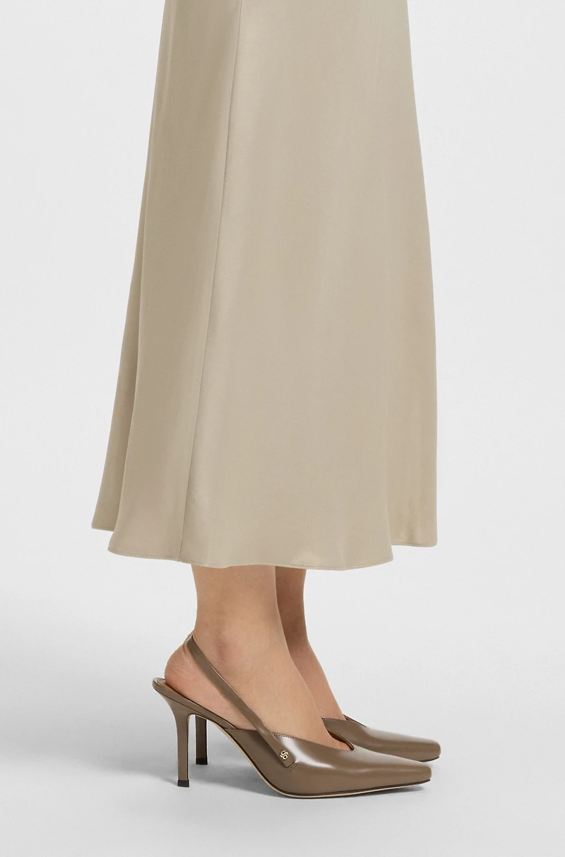 Regular-fit maxi skirt satin