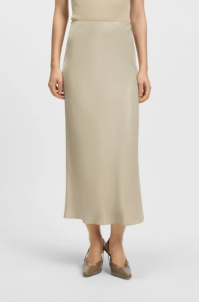 Regular-fit maxi skirt satin