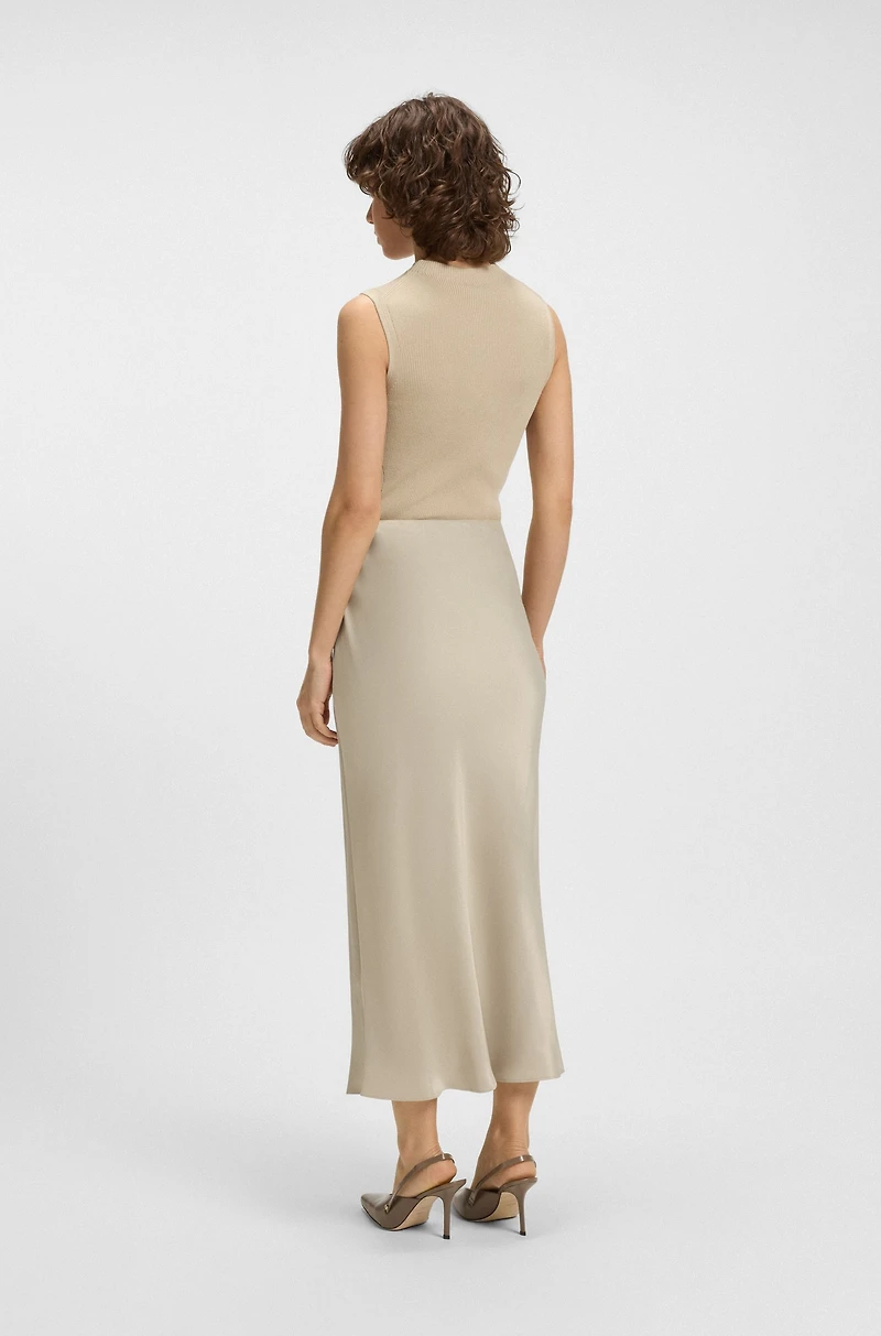 Regular-fit maxi skirt satin