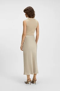 Regular-fit maxi skirt satin