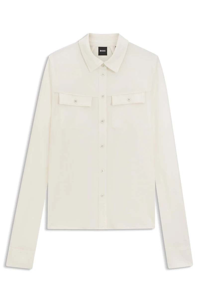 Slim-fit blouse matte jersey
