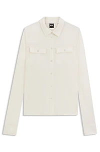 Slim-fit blouse matte jersey