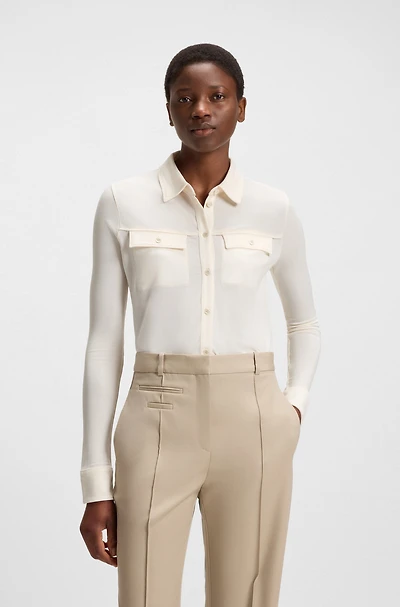 Slim-fit blouse matte jersey