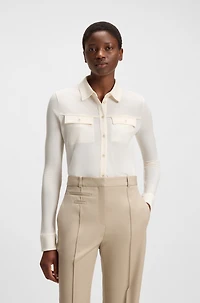 Slim-fit blouse matte jersey