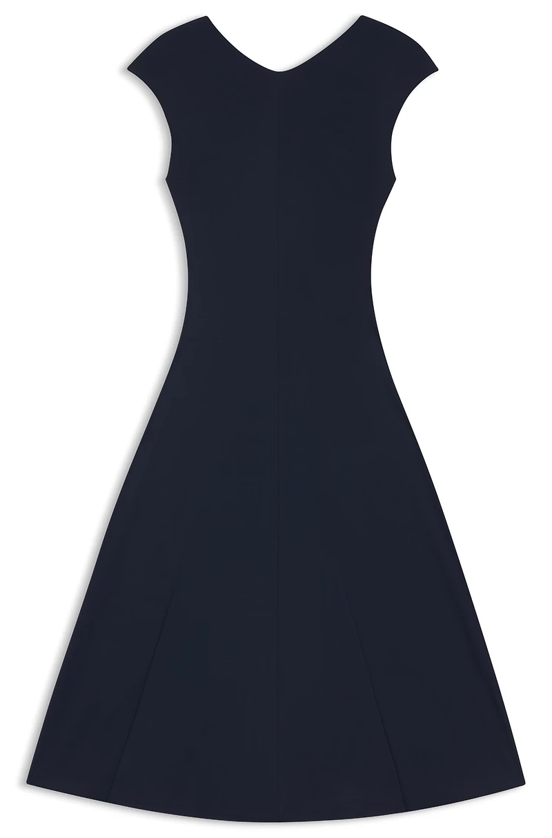 Sleeveless dress matte jersey with seaming details