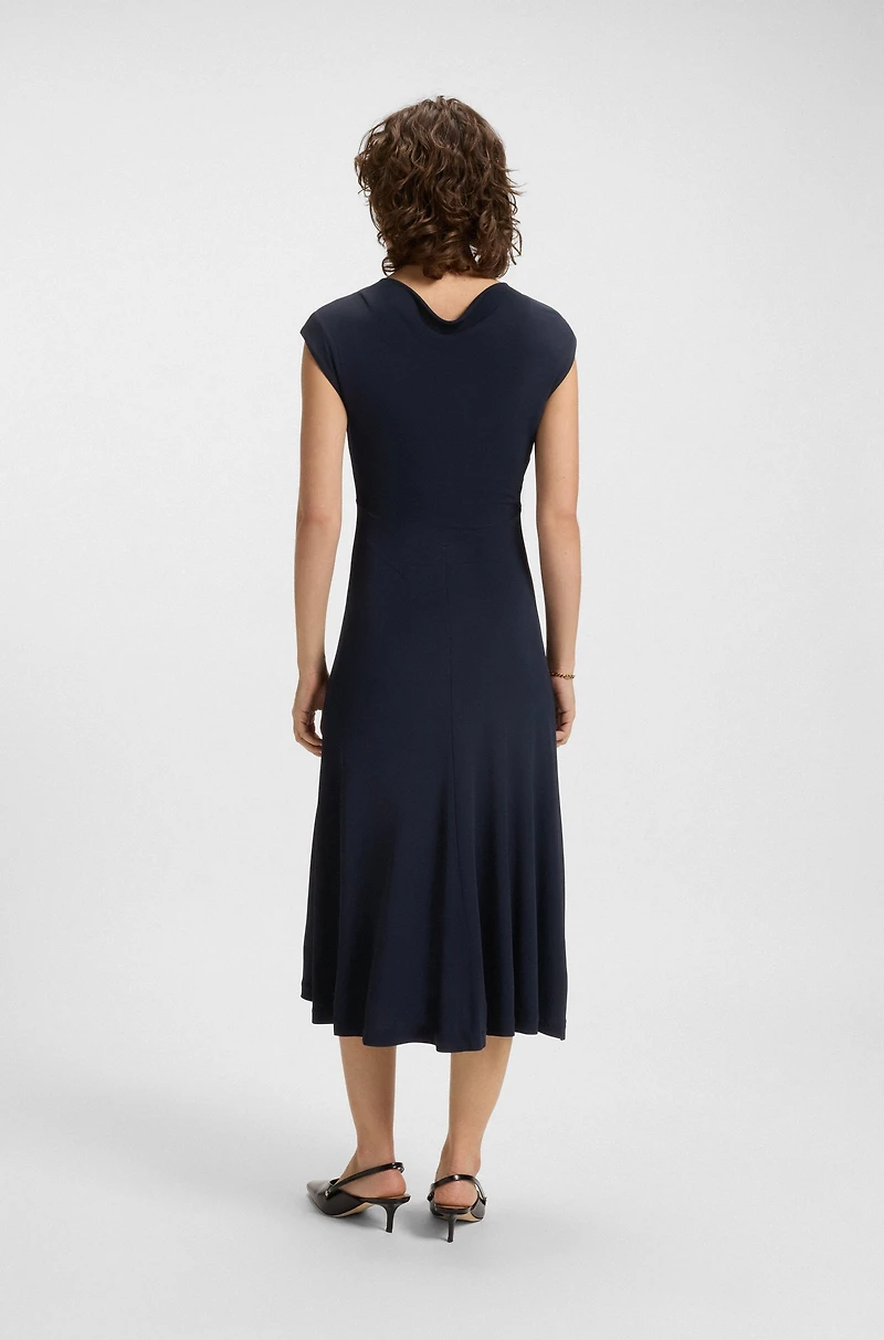 Sleeveless dress matte jersey with seaming details
