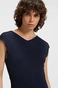 Sleeveless dress matte jersey with seaming details
