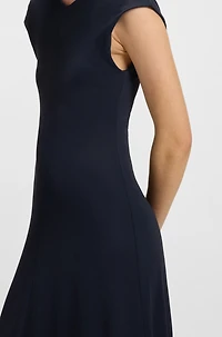 Sleeveless dress matte jersey with seaming details