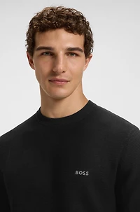 Rib-knit sweater with logo detail