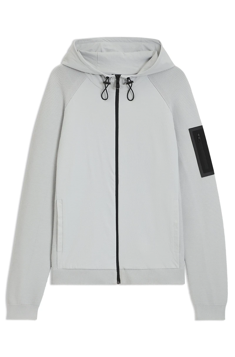 Hybrid jacket with comfort-stretch knit