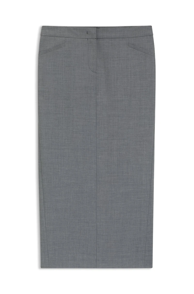 Pencil skirt melange virgin wool