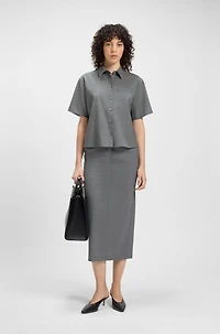 Pencil skirt melange virgin wool