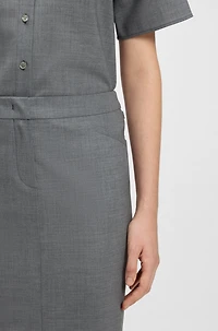 Pencil skirt melange virgin wool