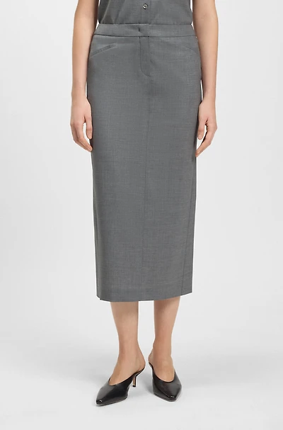 Pencil skirt melange virgin wool