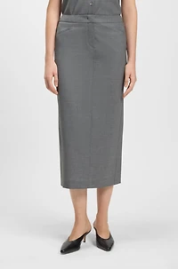 Pencil skirt melange virgin wool
