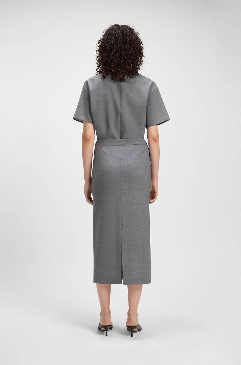 Pencil skirt melange virgin wool