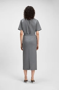 Pencil skirt melange virgin wool