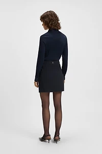 Crepe mini skirt with wrap front
