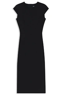 Cap-sleeve dress stretch fabric