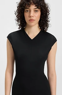 Cap-sleeve dress stretch fabric