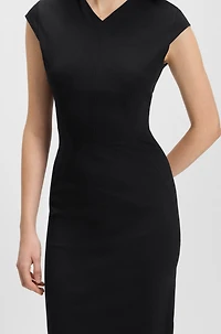 Cap-sleeve dress stretch fabric