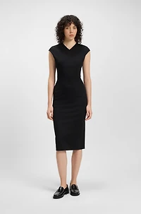 Cap-sleeve dress stretch fabric