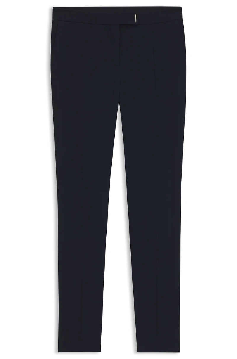 Slim-fit trousers with slit hems