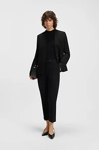 Collarless regular-fit blazer with hardware button