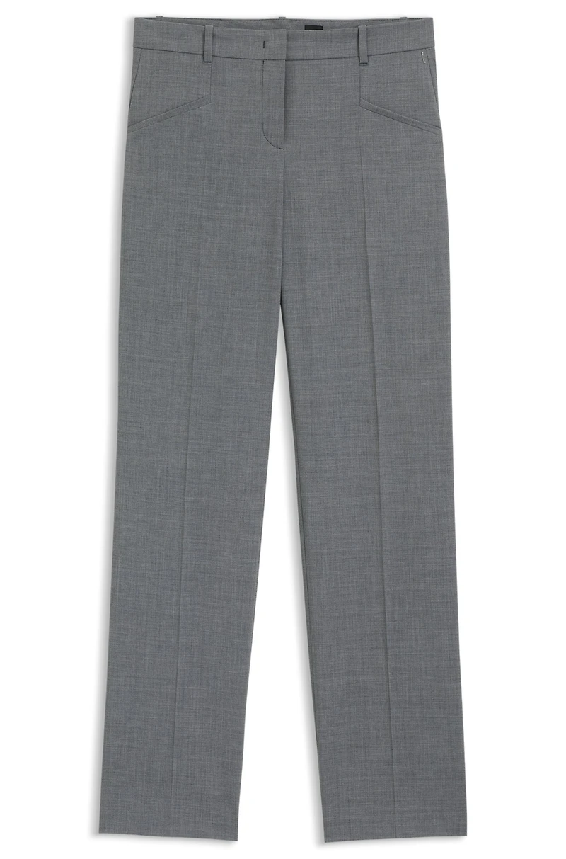Slim-fit pants melange virgin wool
